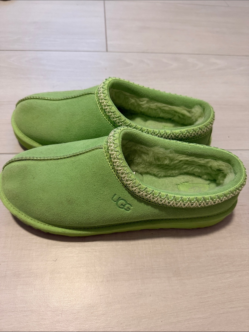 UGG Lime Green Slip-On Shearling Slippers